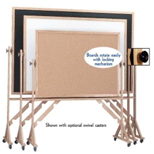 Aarco AARCO Products ARC4872B Aluminum Frame Revolving Composition Chalkboard on Both Sides ARC4872B